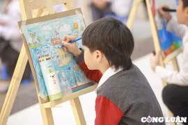 Học sinh hào hứng tham gia “Em vẽ đại dương xanh - ngôi nhà của các loài sinh vật biển”