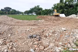 Cần làm rõ dấu hiệu thi công ẩu tại dự án khu cây xanh công cộng số 1 xã Tả Thanh Oai