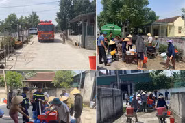 Hồ cạn nước, chính quyền huy động xe chở nước sinh hoạt phục vụ người dân