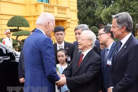 Tổng Bí thư chủ trì Lễ đón chính thức Tổng thống Hoa Kỳ Joe Biden