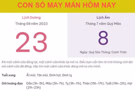 Con số may mắn hôm nay 23/8/2023 thứ 4, ngày 8/7 âm lịch