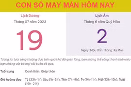 Con số may mắn hôm nay 19/7/2023 thứ 4, ngày 2/6 âm lịch
