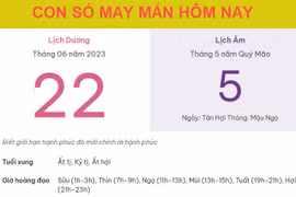 Con số may mắn hôm nay 22/6/2023 thứ 5, ngày 5/5 âm lịch