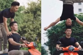 Quốc Cơ - Quốc Nghiệp chồng đầu chạy xe máy, phía nhãn hàng nói gì?