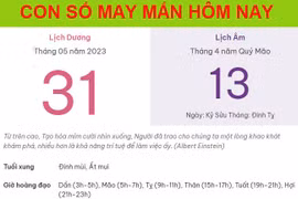 Con số may mắn hôm nay 31/5/2023 thứ 4, ngày 13/4 âm lịch