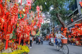Hà Nội: Rực rỡ sắc màu mặt hàng trang trí phục vụ Tết Quý Mão 2023