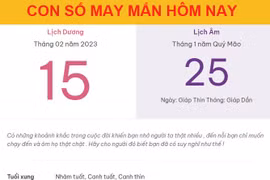 Con số may mắn hôm nay 15/2/2023 thứ 4, ngày 25/1 âm lịch