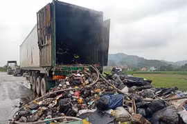 Thanh Hoá: Cháy xe container trên quốc lộ 1A