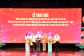 Ban Tổ chức Giải Búa liềm vàng tỉnh An Giang trao giải cho 36 tác phẩm báo chí