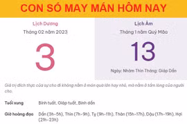 Con số may mắn hôm nay 3/2/2023 thứ 6, ngày 13/1 âm lịch