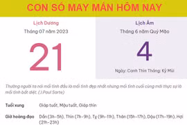 Con số may mắn hôm nay 21/7/2023 thứ 6, ngày 4/6 âm lịch