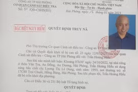Truy nã đối tượng đặc biệt nguy hiểm gây ra vụ án Giết người tại Hải Phòng