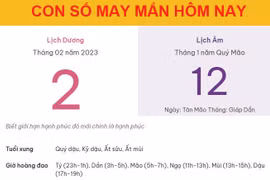 Con số may mắn hôm nay 2/2/2023 thứ 5, ngày 12/1 âm lịch