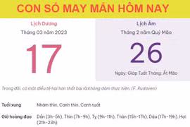 Con số may mắn hôm nay 17/3/2023 thứ 6, ngày 26/2 âm lịch