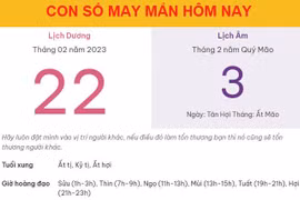 Con số may mắn hôm nay 22/2/2023 thứ 4, ngày 3/2 âm lịch
