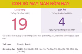 Con số may mắn hôm nay 19/8/2023 thứ 7, ngày 4/7 âm lịch