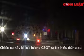 Thanh Hoá: Tạm giữ xe chở sắt siêu dài trên Quốc lộ 1A