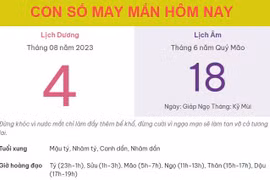 Con số may mắn hôm nay 4/8/2023 thứ 6, ngày 18/6 âm lịch