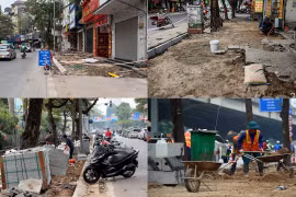 Hà Nội: Người dân ngán ngẩm cảnh vỉa hè bị xới tung dịp cuối năm