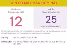 Con số may mắn hôm nay 12/6/2023 thứ 2, ngày 25/4 âm lịch