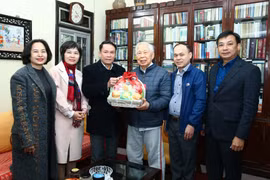Lãnh đạo Hội Nhà báo Việt Nam thăm và chúc Tết nhà báo lão thành Phan Quang