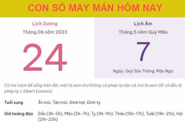 Con số may mắn hôm nay 24/6/2023 thứ 7, ngày 7/5 âm lịch