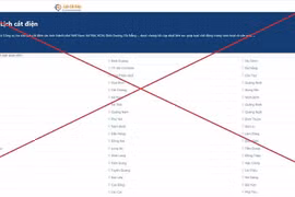 Xuất hiện website thông tin sai về lịch cắt điện