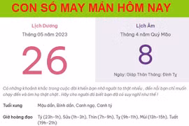 Con số may mắn hôm nay 26/5/2023 thứ 6, ngày 8/4 âm lịch