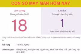 Con số may mắn hôm nay 18/7/2023 thứ 3, ngày 1/6 âm lịch