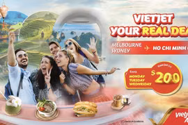 Bay Úc 0 đồng, săn khuyến mãi thứ Hai, Ba, Tư mỗi tuần cùng Vietjet
