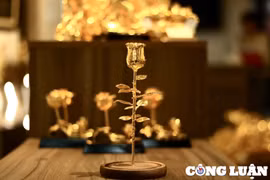 Hoa hồng mạ vàng có giá tiền triệu hút khách dịp Valentine