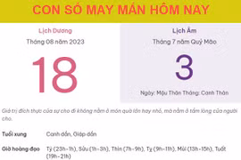 Con số may mắn hôm nay 18/8/2023 thứ 6, ngày 3/7 âm lịch