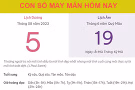 Con số may mắn hôm nay 5/8/2023 thứ 7, ngày 19/6 âm lịch