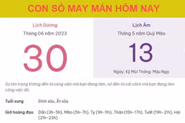 Con số may mắn hôm nay 30/6/2023 thứ 6, ngày 13/5 âm lịch