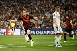 De Buyne tỏa sáng, Man City hòa Real ở lượt đi bán kết Champions League