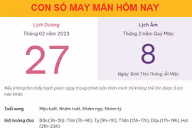 Con số may mắn hôm nay 27/2/2023 thứ 2, ngày 8/2 âm lịch