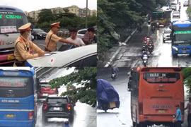 Hà Nội: Nhiều xe khách vẫn bất chấp chạy sai luồng tuyến trên đường Phạm Văn Đồng