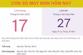 Con số may mắn hôm nay 17/4/2023 thứ 2, ngày 27/2 âm lịch