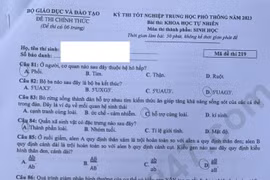 Đề thi tốt nghiệp THPT 2023 môn Sinh học, mã đề 219