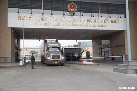 Ngày mùng 1 Tết xuất khẩu lô hàng hoa quả tươi sang Trung Quốc qua cửa khẩu Kim Thành (Lào Cai)