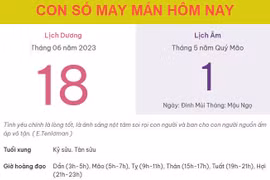 Con số may mắn hôm nay 18/6/2023 Chủ nhật, ngày 1/5 âm lịch