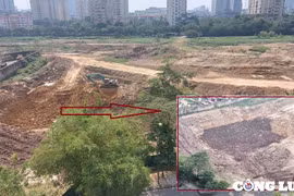 Cầu Giấy (Hà Nội): Lợi dụng làm công viên hồ điều hoà để khai thác đất trái phép?