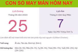 Con số may mắn hôm nay 25/5/2023 thứ 5, ngày 7/4 âm lịch