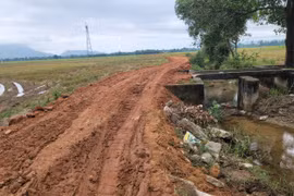 Nhà thầu khai thác đất trái phép để san lấp dự án đường giao thông tại xã Lộc Tiến