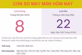 Con số may mắn hôm nay 8/8/2023 thứ 3, ngày 22/6 âm lịch