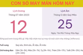 Con số may mắn hôm nay 12/7/2023 thứ 4, ngày 25/5 âm lịch