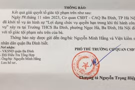 Khởi tố vụ án “Lợi dụng chức vụ quyền hạn trong khi thi hành công vụ” xảy ra tại Trường THCS Ba Đình