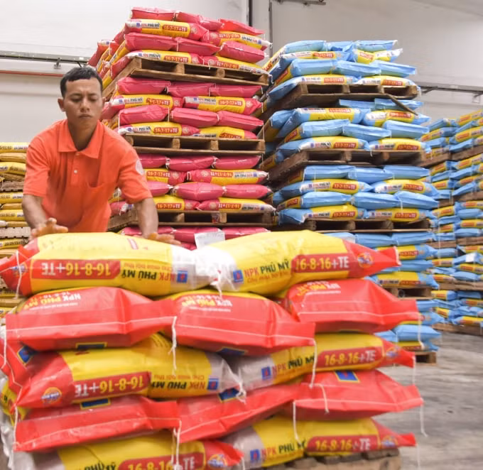 Sản phẩm phân bón NPK Phú Mỹ chất lượng cao.