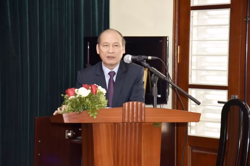 Đồng chí Kiều Thanh Hùng - Phó Chủ tịch Hội Nhà báo thành phố Hà Nội phát biểu tại Đại hội. Ảnh: PV