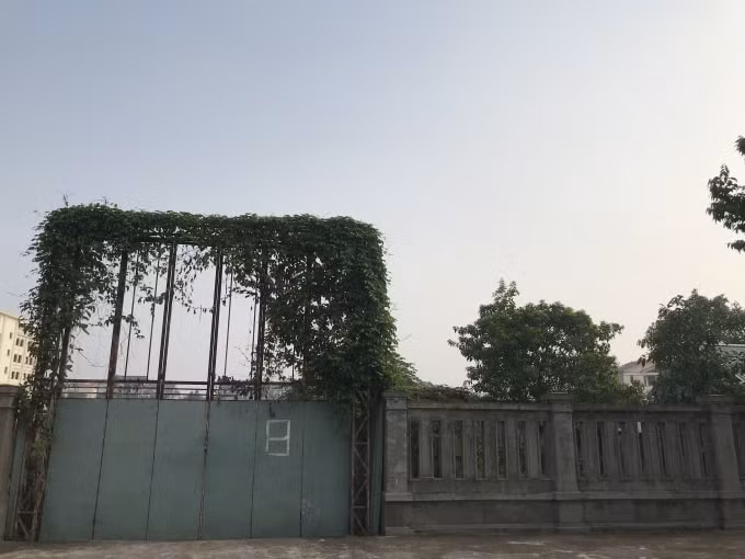 Kín cổng cao tường nhưng dự án đã chậm tiến độ hơn 1 thập kỷ, phía bên trong cỏ mọc um tùm. Ảnh: QD